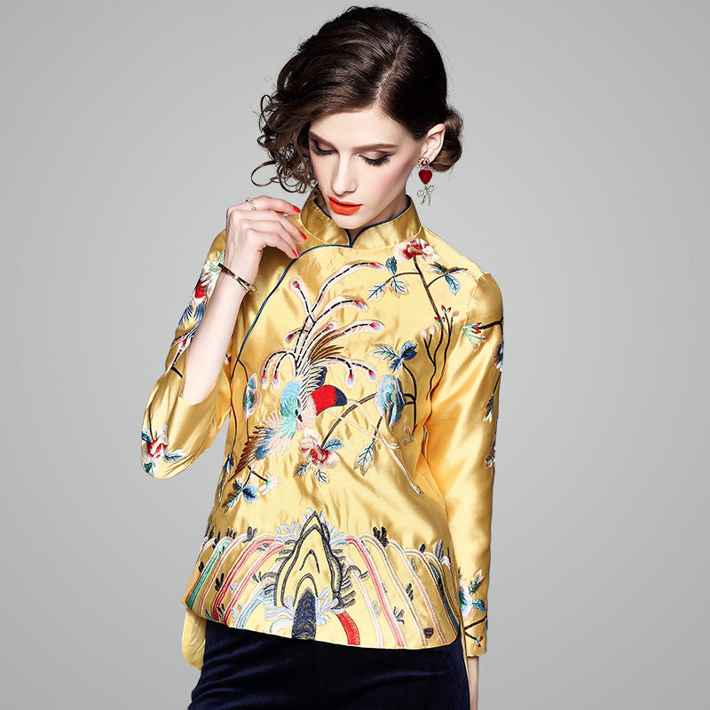 Phoenix & Floral Embroidery Chinese Style Coat – IDREAMMART