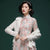Robe chinoise rétro à manches 3/4 en dentelle florale Cheongsam