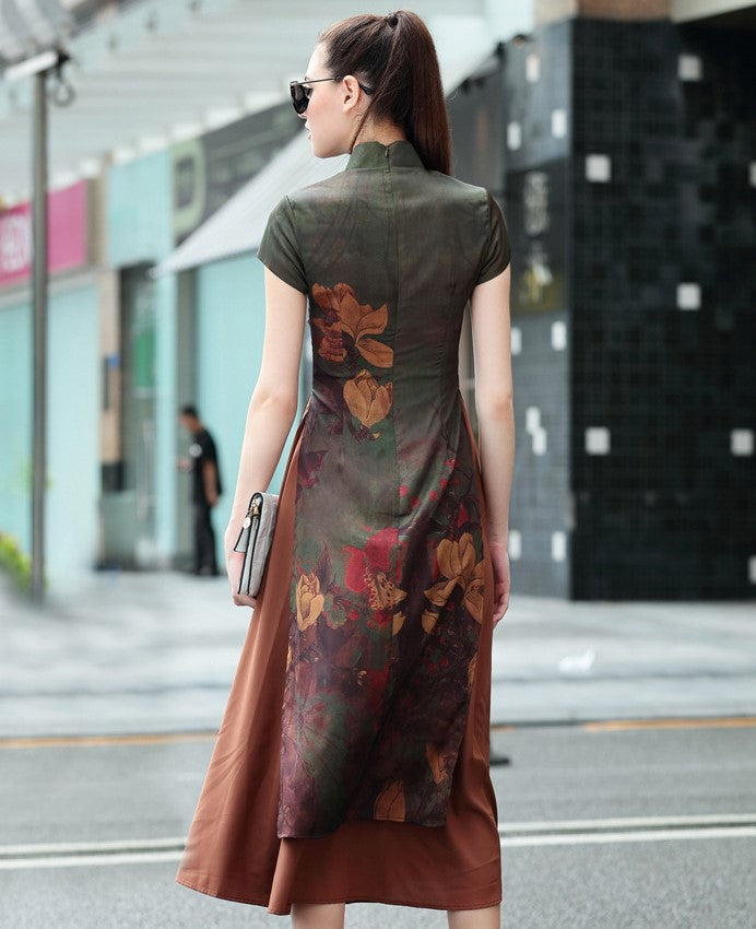 Cheongsam Top Classic Vietnam Silk Ao Dai Dress – IDREAMMART