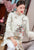 Broderie florale rétro style chinois brocart ouatée manteau coupe confortable