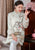 Abrigo acolchado con brocado estilo chino retro bordado floral Ajuste cómodo