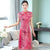 Chinesisches Cheongsam-Kleid mit Mandarinkragen und Flügelärmeln