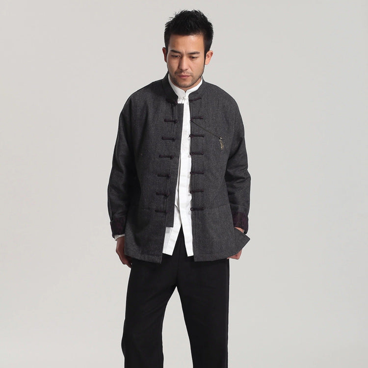 Long Sleeve Retro Woolen Chinese Style Jacket – IDREAMMART