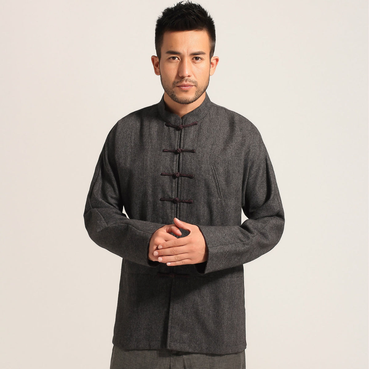 Mandarin Collar Traditional Woolen Chinese Jacket – IDREAMMART