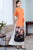 Vestido Ao Dai de gasa de longitud completa con estampado floral de media manga