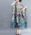Robe en tissu de ramie floral Robe décontractée de style chinois
