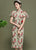 Ruffle Sleeve Modern Cheongsam Chinese Style Velvet Pencil Dress