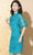 Robe chinoise Cheongsam moderne à broderie florale à manches bouffantes