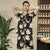 Kurzarm Floral Silk 2-teilig Loungewear Nachtwäsche Bademantel