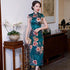 Robe chinoise traditionnelle à fleurs rétro Cheongsam en mélange de soie à col mandarin