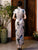 Robe chinoise traditionnelle Cheongsam à manches courtes et col mandarin