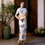 Vestido chino tradicional cheongsam de manga corta con cuello mandarín