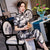 Landschaftsmalerei Muster Kurzarm Traditionelles Cheongsam Chinesisches Kleid