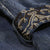 Robe en jean de style chinois rétro à demi-manches avec ceinture de broderie florale
