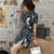 Front Split Cranes Pattern Modern Cheongsam Chinese Dress
