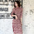 Robe de jour de style chinois Cheongsam moderne en daim à manches mi-longues