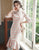 Plaids & Checks Pattern Robe chinoise Cheongsam moderne avec jupe plissée
