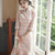 Plaids & Checks Pattern Robe chinoise Cheongsam moderne avec jupe plissée