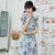 Aodai modernes chinesisches Kleid in voller Länge mit kurzen Ärmeln in voller Länge