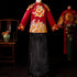 Costume de marié chinois traditionnel de pleine longueur de broderie de dragon avec des boutons de sangle