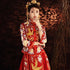 Falda plisada con bordado floral y fénix Traje de boda chino tradicional