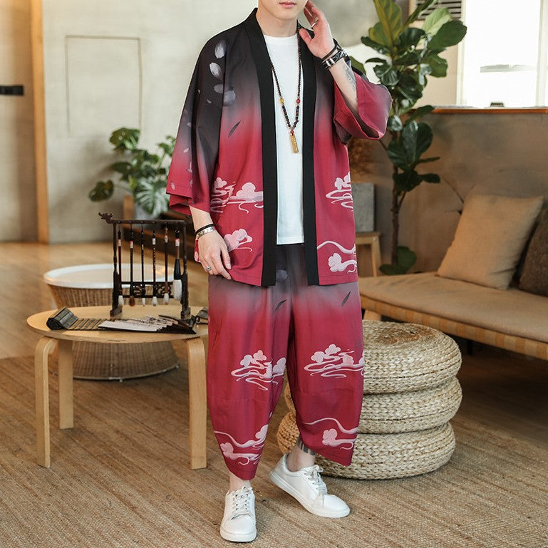 M-5XL Plus Size Embroidery Chinese Style Robe Modern Kimono Top