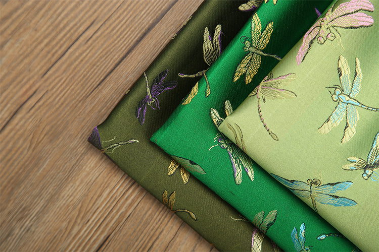 Dragonfly Pattern Brocade Fabric for Chinese Clothes Cushion Covers