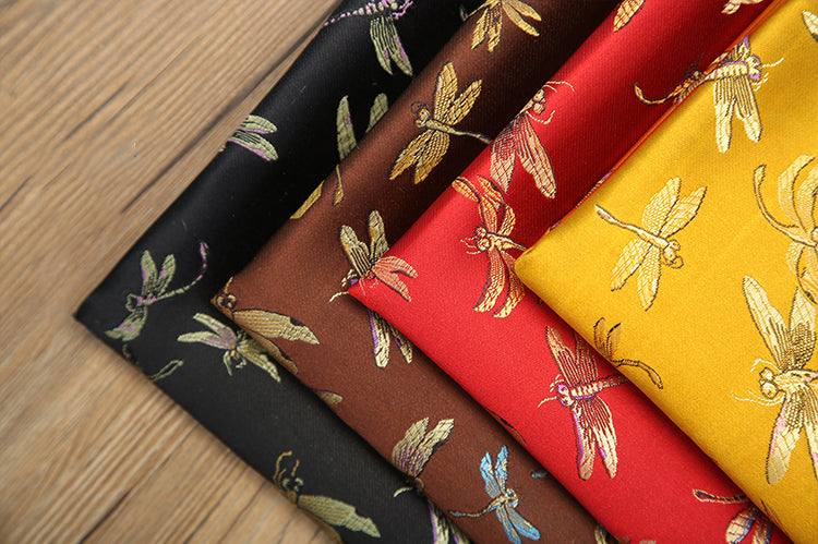 Dragonfly Pattern Brocade Fabric for Chinese Clothes Cushion Covers