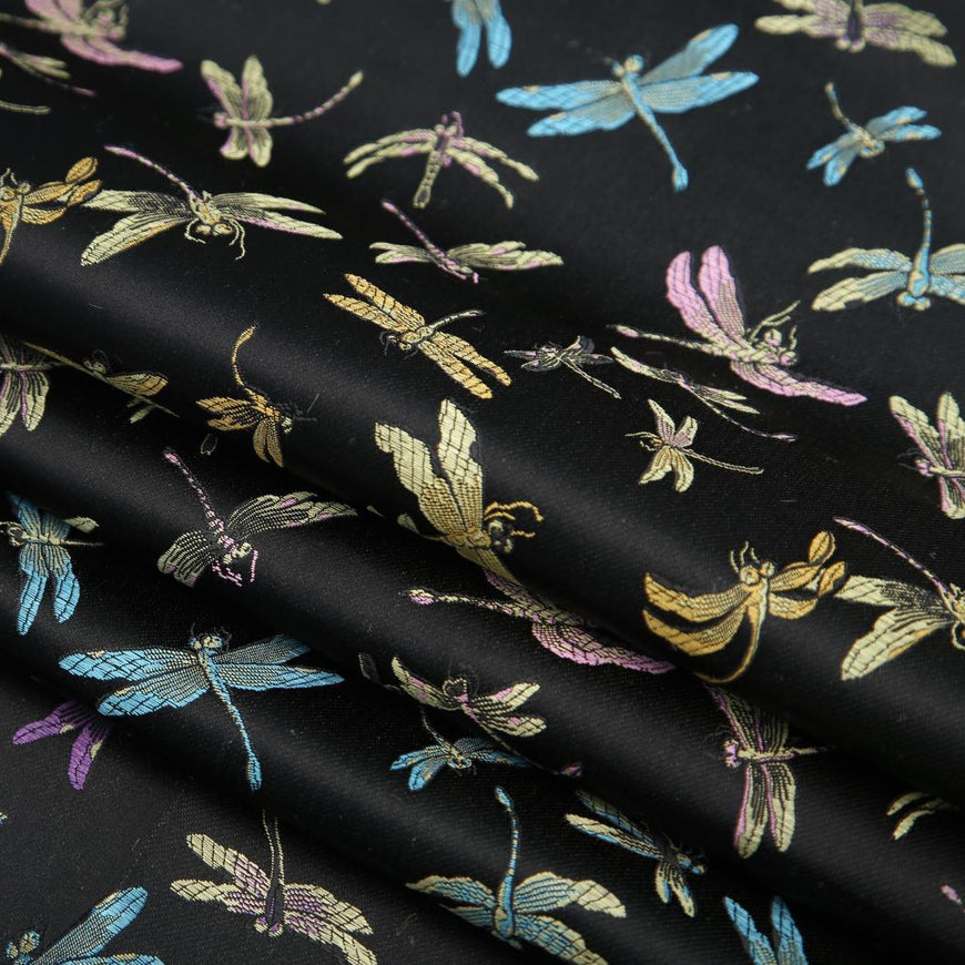 Dragonfly Pattern Brocade Fabric for Chinese Clothes Cushion Covers