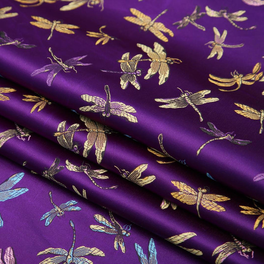 Dragonfly Pattern Brocade Fabric for Chinese Clothes Cushion Covers