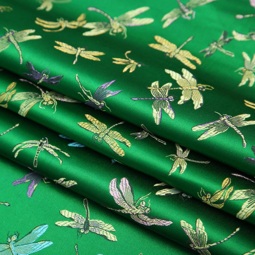 Dragonfly Pattern Brocade Fabric for Chinese Clothes Cushion Covers