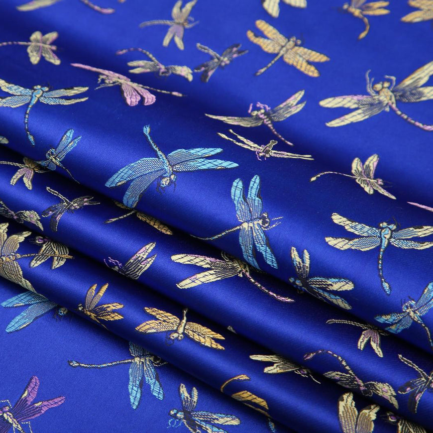 Dragonfly Pattern Brocade Fabric for Chinese Clothes Cushion Covers