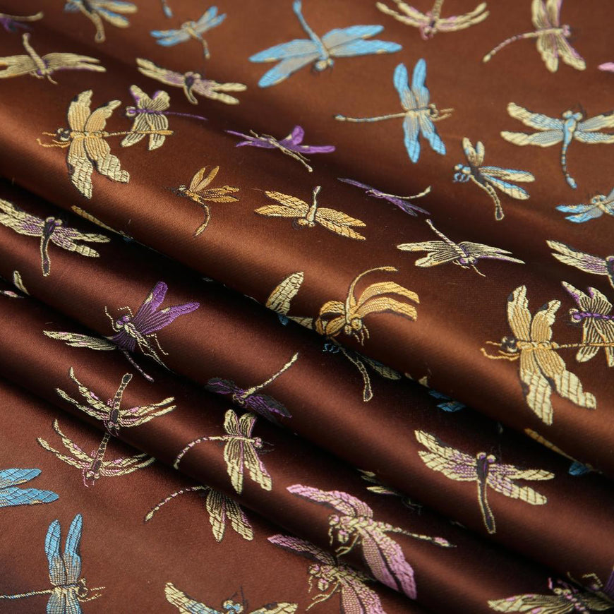 Dragonfly Pattern Brocade Fabric for Chinese Clothes Cushion Covers