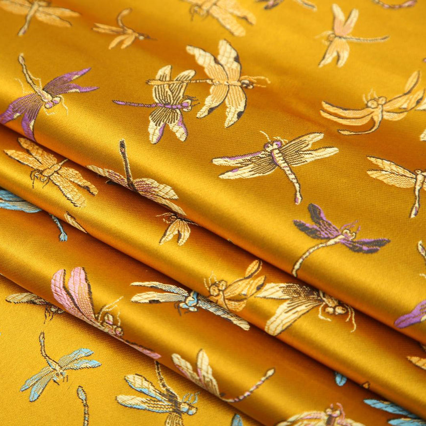 Dragonfly Pattern Brocade Fabric for Chinese Clothes Cushion Covers