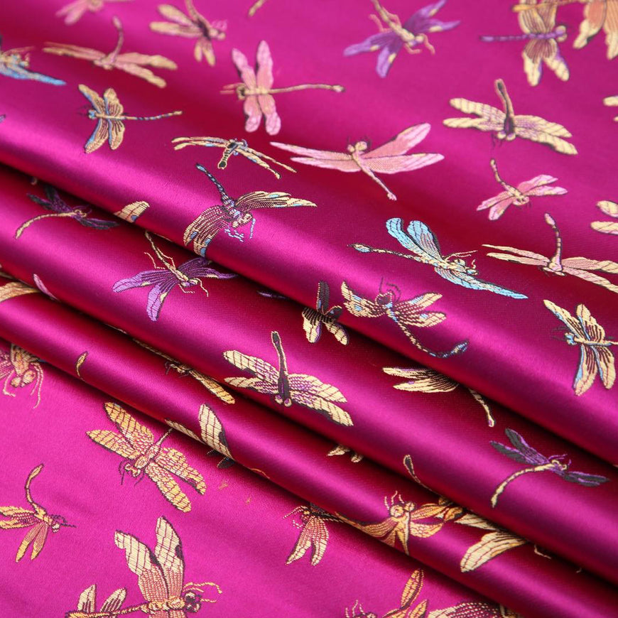 Dragonfly Pattern Brocade Fabric for Chinese Clothes Cushion Covers