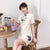 Blumenstickerei Spitze Modernes Cheongsam Chic Plus Size A-Linien Kleid