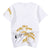 T-shirt unisex a maniche corte in 100% cotone con ricamo pino e gru