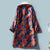 Manteau ouaté floral de style chinois avec bord en fourrure de coton fantaisie