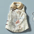 Floral Embroidery Brocade Fur Collar & Cuff Chinese Style Thick Waistcoat Vest