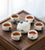 Lotus Pattern Porcelain Kung Fu Tea Set Cups Teapot 7 Pieces