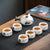 Lotus Pattern Porcelain Kung Fu Tea Set Cups Teapot 7 Pieces