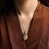 Pfau Cloisonne Grüne Jade Anhänger Vergoldung Halskette