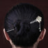 Forcina per capelli in stile cinese retrò in argento sterling con design di bambù con nappa