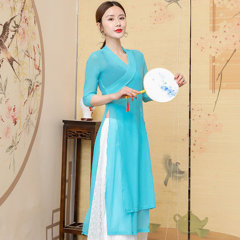 Elegant Chinese Style Yoga Wear Dance Costume – IDREAMMART