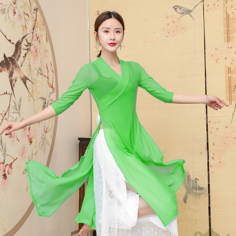 Elegant Chinese Style Yoga Wear Dance Costume