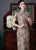 Kurzarm Blumen Fancy Baumwolle Traditionelles Cheongsam Tee Länge Chinesisches Kleid