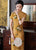 Vestido chino floral cheongsam tradicional de algodón elegante de manga corta