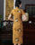 Robe chinoise traditionnelle à fleurs Cheongsam en coton fantaisie à manches courtes